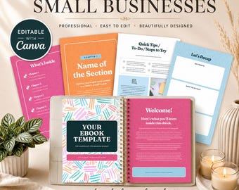 Ebook Template for Small Business | Canva Editable Ebook | Business Guide Template | Bright Printable Template | Instant Digital Download