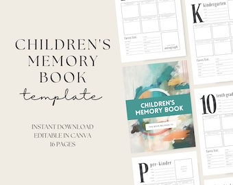 Kids Keepsake Journal | Dear Daughter Journal | Memory Sheets | Children's Milestone Book | Son Gift | Newborn Memory Book | Moments Planner