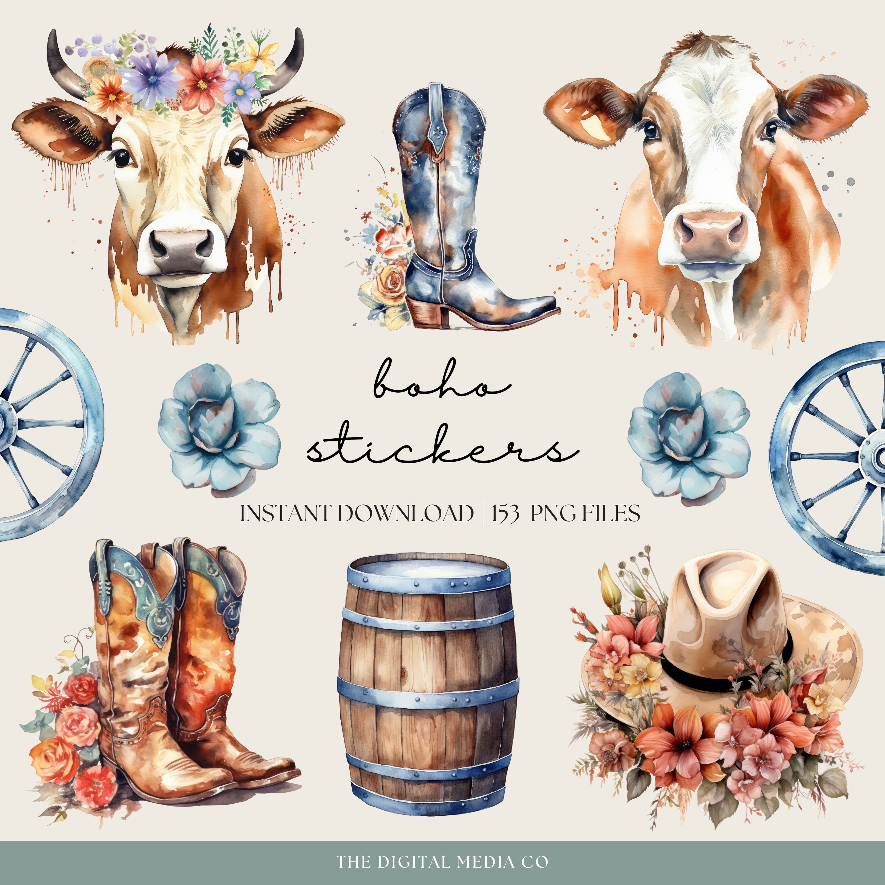 Wild West Digital Planner Stickers, Cowboy Digital Stickers, Goodnotes ...