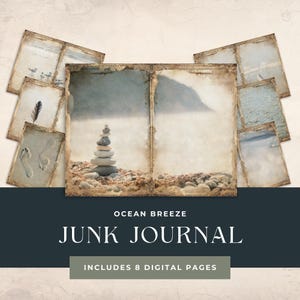 Ocean Breeze Junk Journal, Strand digitale Seiten, Meer Scrapbooking Sofortiger Download, Scrapbook Papier, Meer einfügen, Oceanic Art Bedarf