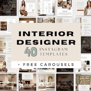 Plantilla de Instagram para diseño de interiores / Publicaciones de Instagram / Contenido para diseñadores de interiores / Marketing inmobiliario / Redes sociales de Canva Real Estate
