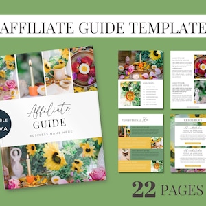 Affiliate template Canva INSTANT DOWNLOAD, Canva e-book template, Opt-in freebie, Online affiliate marketing, Yellow Canva lead magnet