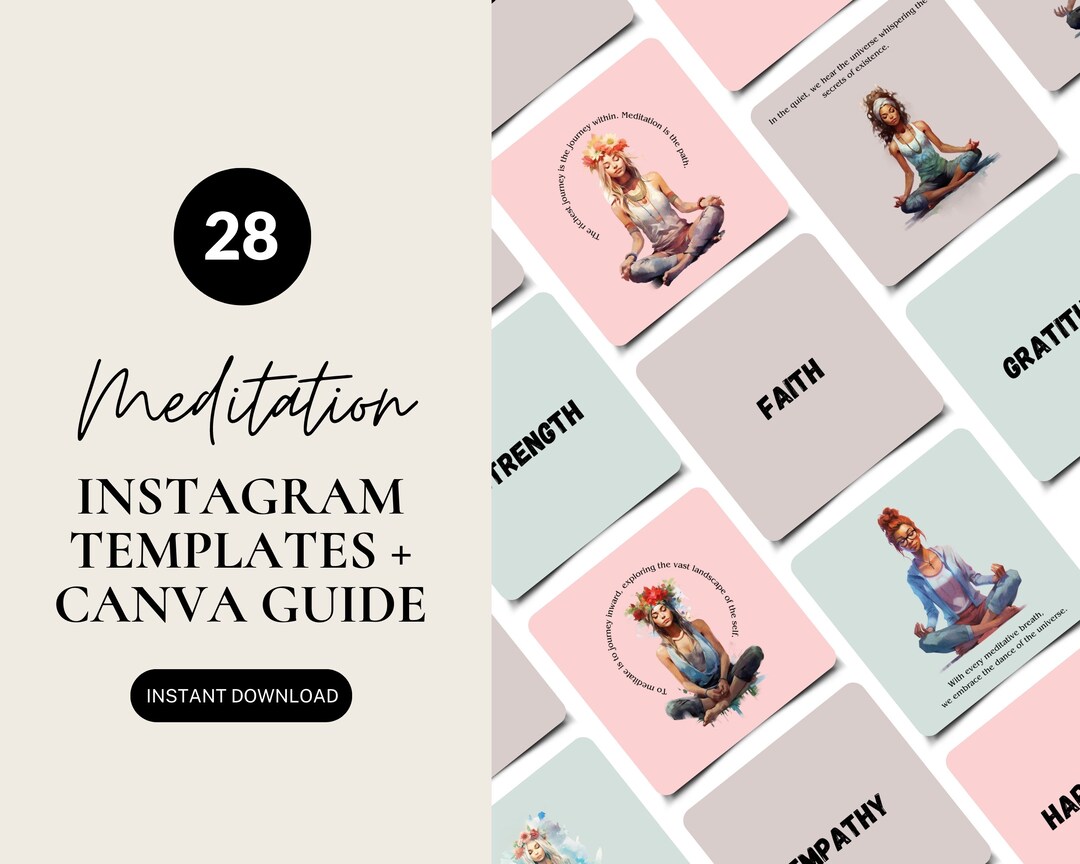 Yoga and Meditation Teacher Templates, Fully Editable Canva Posts, Yoga ...