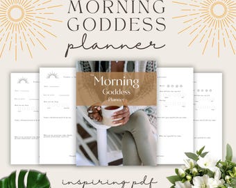 Afdrukbare Morning Goddess Planner | Dagelijks zelfzorgdagboek | Mindfulness en intentie pdf | Werkblad ochtendroutine | Digitale download