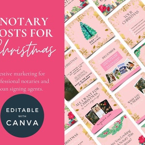 Modelli notarili Instagram, post notarili di Natale, modelli notarili festivi, post sui social media notarili di Natale, marketing notarile Canva