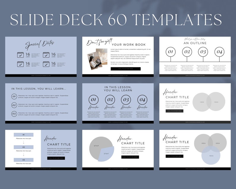 60 Slide Deck Presentation Canva Presentation Template - Etsy