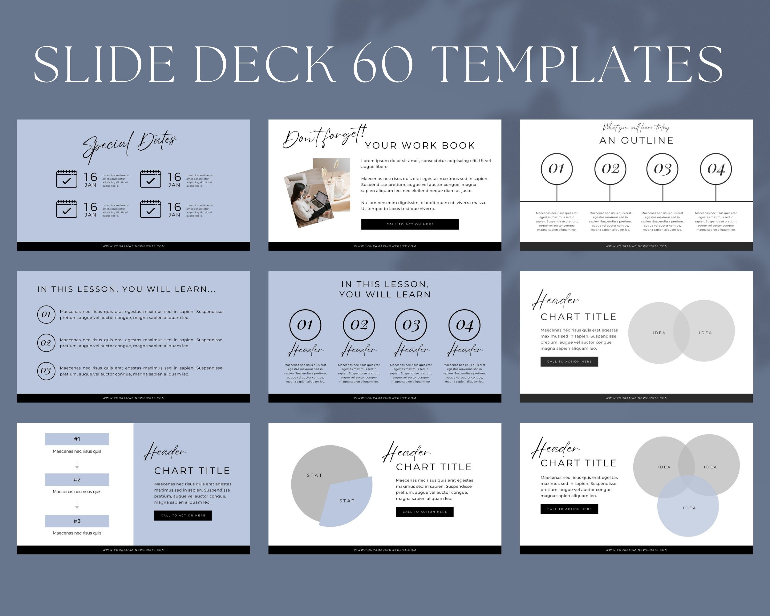60 Slide Deck Presentation Canva Presentation Template - Etsy