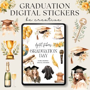 Graduation Digital Stickers for GoodNotes, Class of 2024-2025 Pre-cropped Digital Planner Stickers, GoodNotes Stickers, Education Stickers