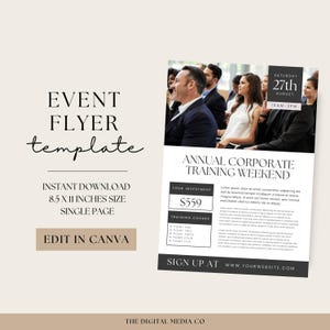 Event Flyer Vorlage, Canva Business Printable, Training Workshop Sheet, Mehrzweck-Werbung und Marketing-Seite