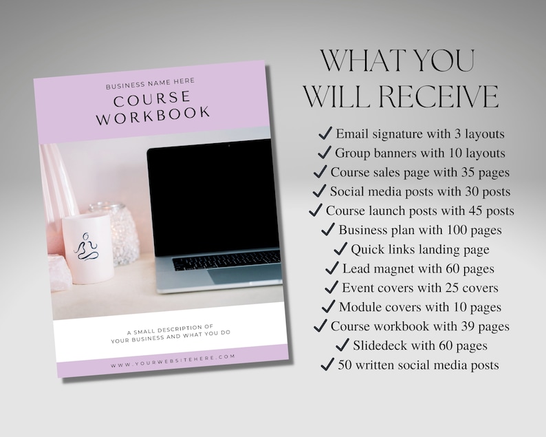 Canva Course Creator Bundle, Course Creator Templates, Course Template ...
