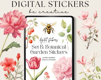 Printable Stickers | Flower Stickers | Tropical Botanics Stickers Collection | Botanical Draw | Floral Stickers | Floral Set