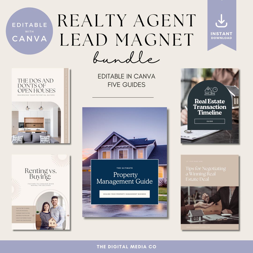 Real Estate Agent Lead Magnet Bundle Canva - Etsy