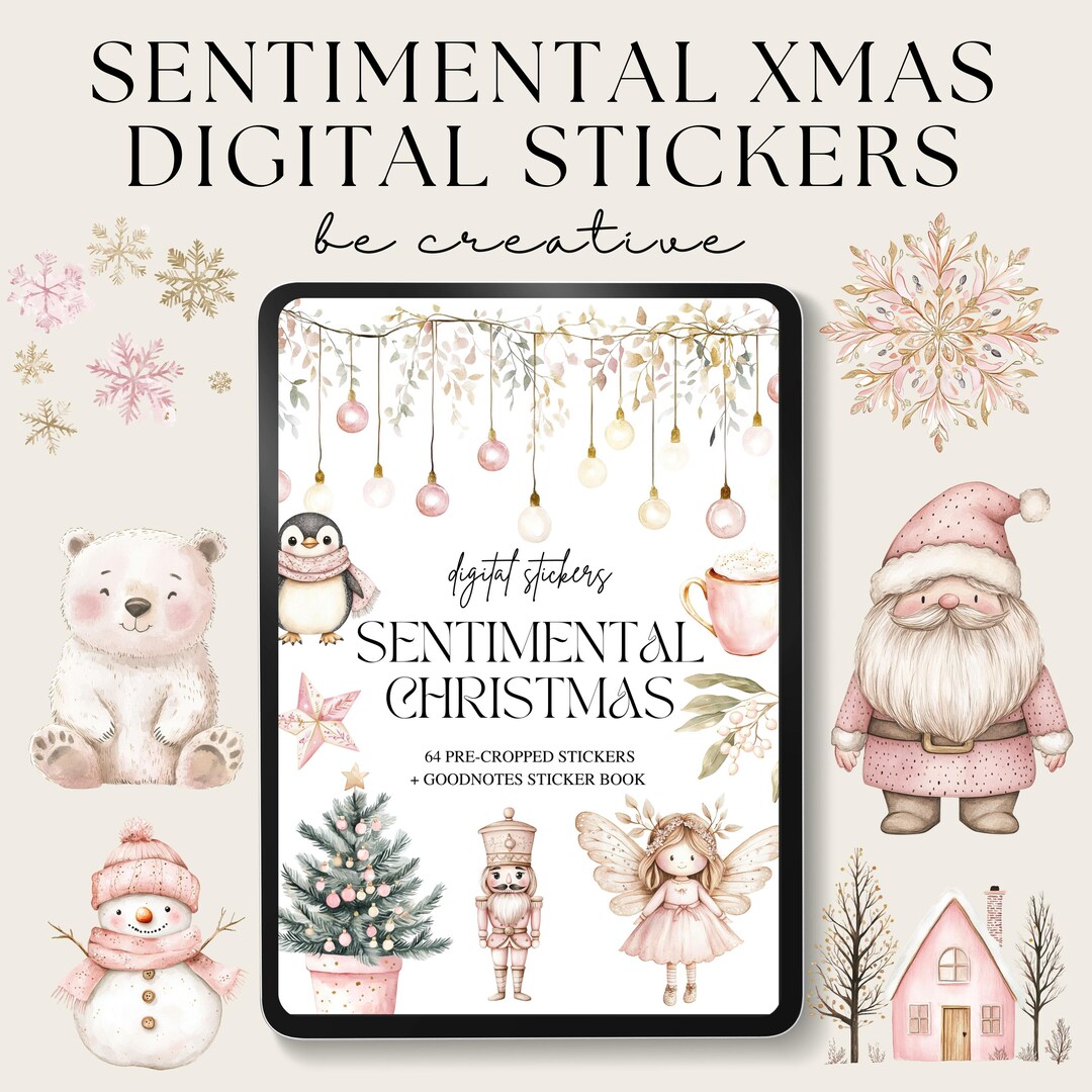 Sentimental Christmas Digital Planner Stickers, Digital Sticker Book ...