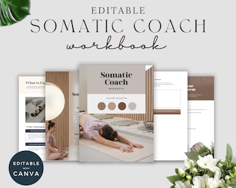 Somatic Coach Workbook | 6-Page Body-Based Coaching Template | Canva Workbook for Wellness Coaches | Nervous System & Emotional Healing Tool