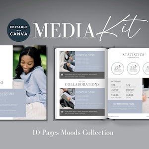 Media Kit Influencer Template Canva, Media Kit Canva Template, Media Kit Canva, Content Creator Media Kit, Influencer Marketing Templates