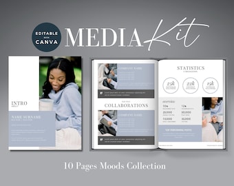Modèle d'influenceur de kit média Canva, Modèle de kit média Canva, Kit média Canva, Kit média de créateur de contenu, Modèles de marketing d'influence