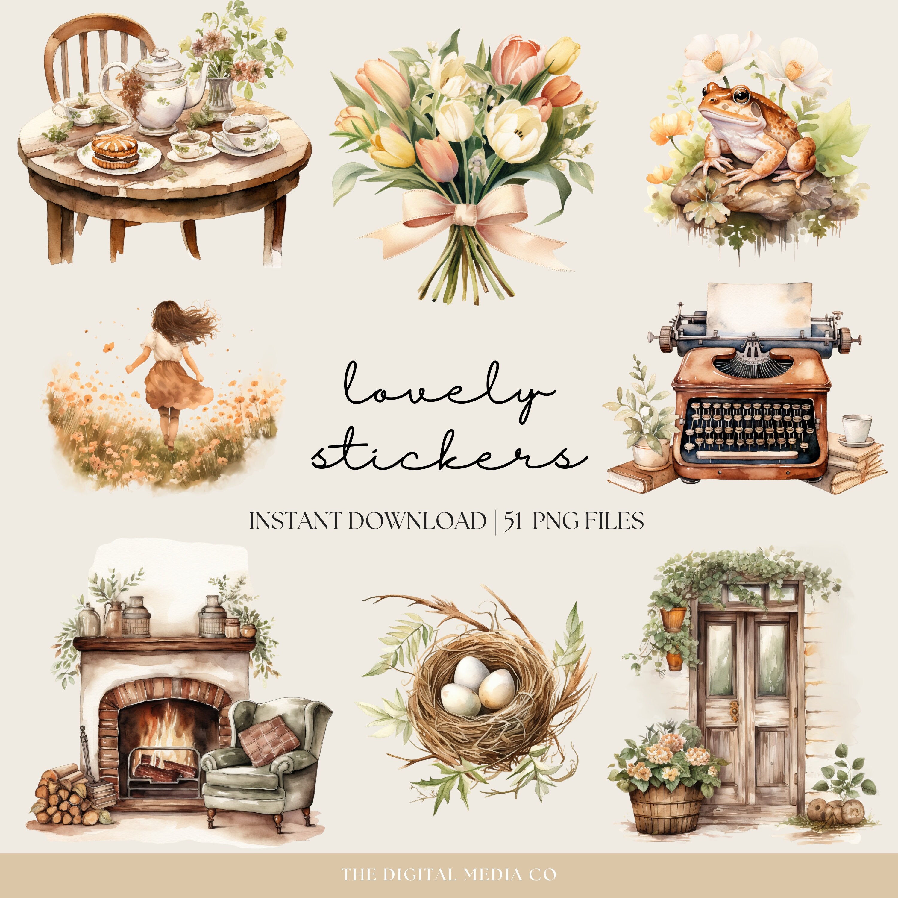 Cottagecore Digital Stickers, Goodnotes Stickers, Notability Stickers ...