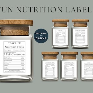 Favorite People Nutrition Facts | Printable DIY Present | Canva Templates | Instant Download | Best Teacher Gift | Nutrition Label Svg