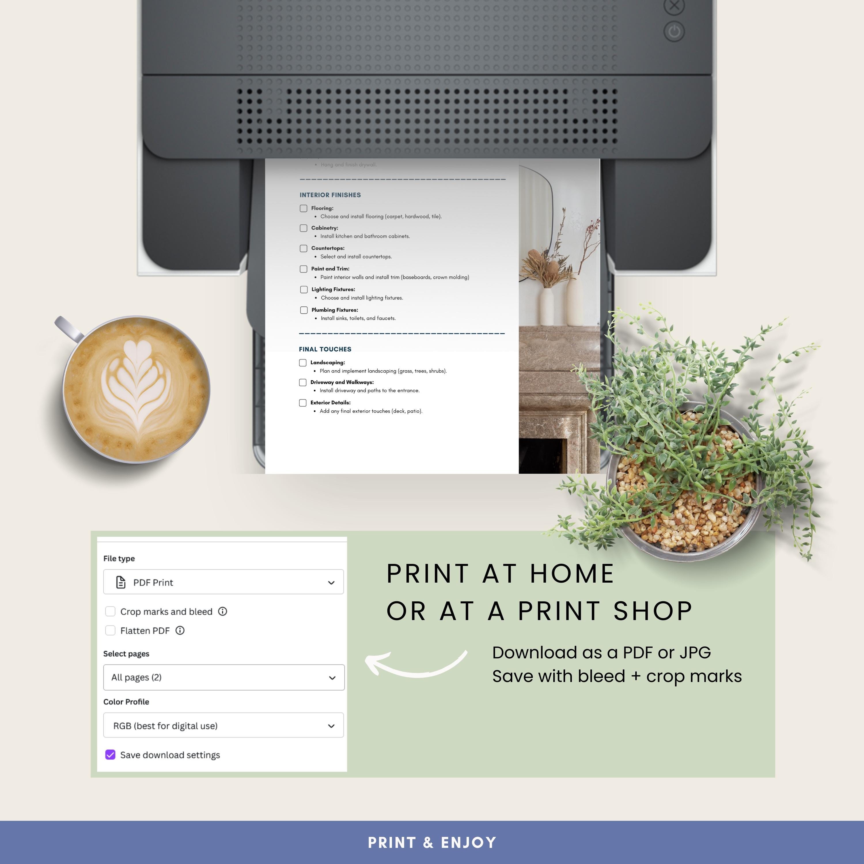 New Home Build Checklist, Printable for House Renovation, Digital ...