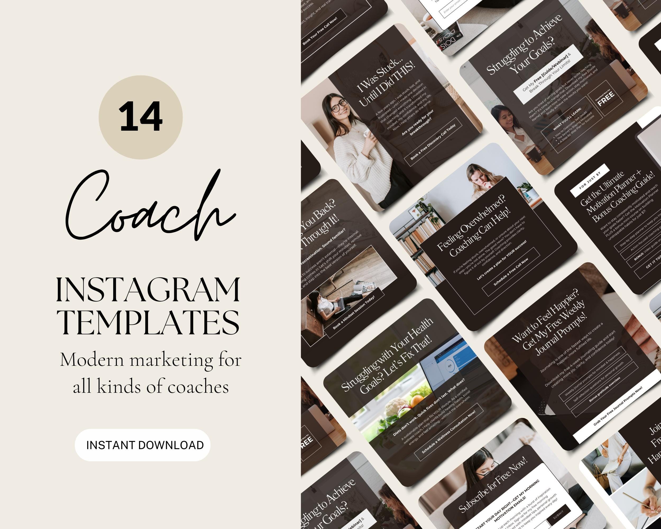 Coach Templates, Editable Canva Templates for Coaches, Course Creators ...