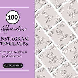 Plantilla de afirmación Canva, publicaciones de afirmación, citas de afirmación de Instagram, afirmaciones para alta vibración, publicaciones de afirmación positiva