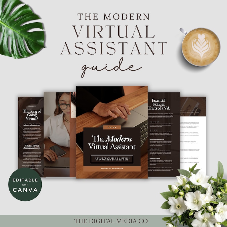 Virtual Assistant Task Pdf Virtual Assistant Guide Canva Template | Editable VA Business Starter ...