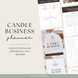 Candle Business Planner, Printable Business Plan for Candle Makers, Wax Melt Company Projection, Editable Canva Template for Spa Products