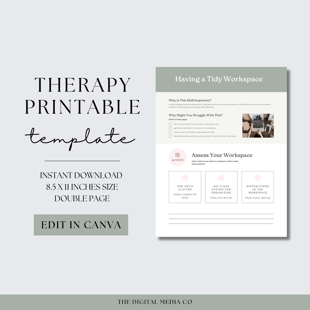 Tidy Workspace Printable Template, Desk Organization PDF, Office ...