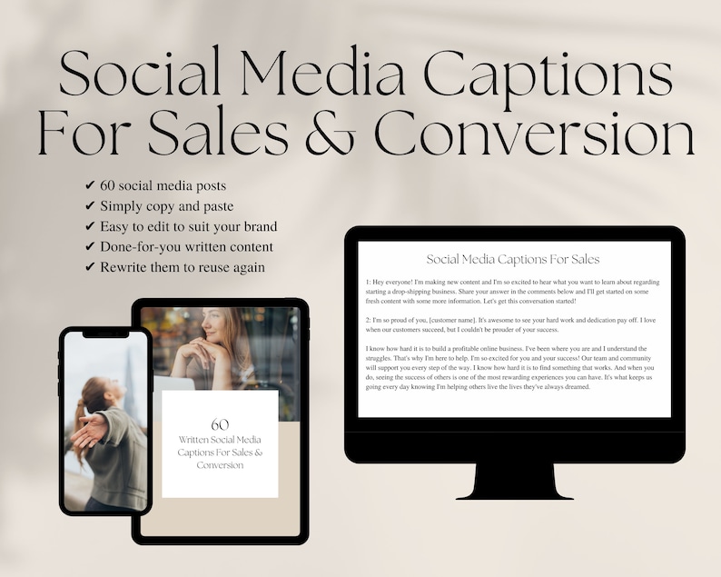 Written Captions for Sales and Conversion, Social Media Captions for