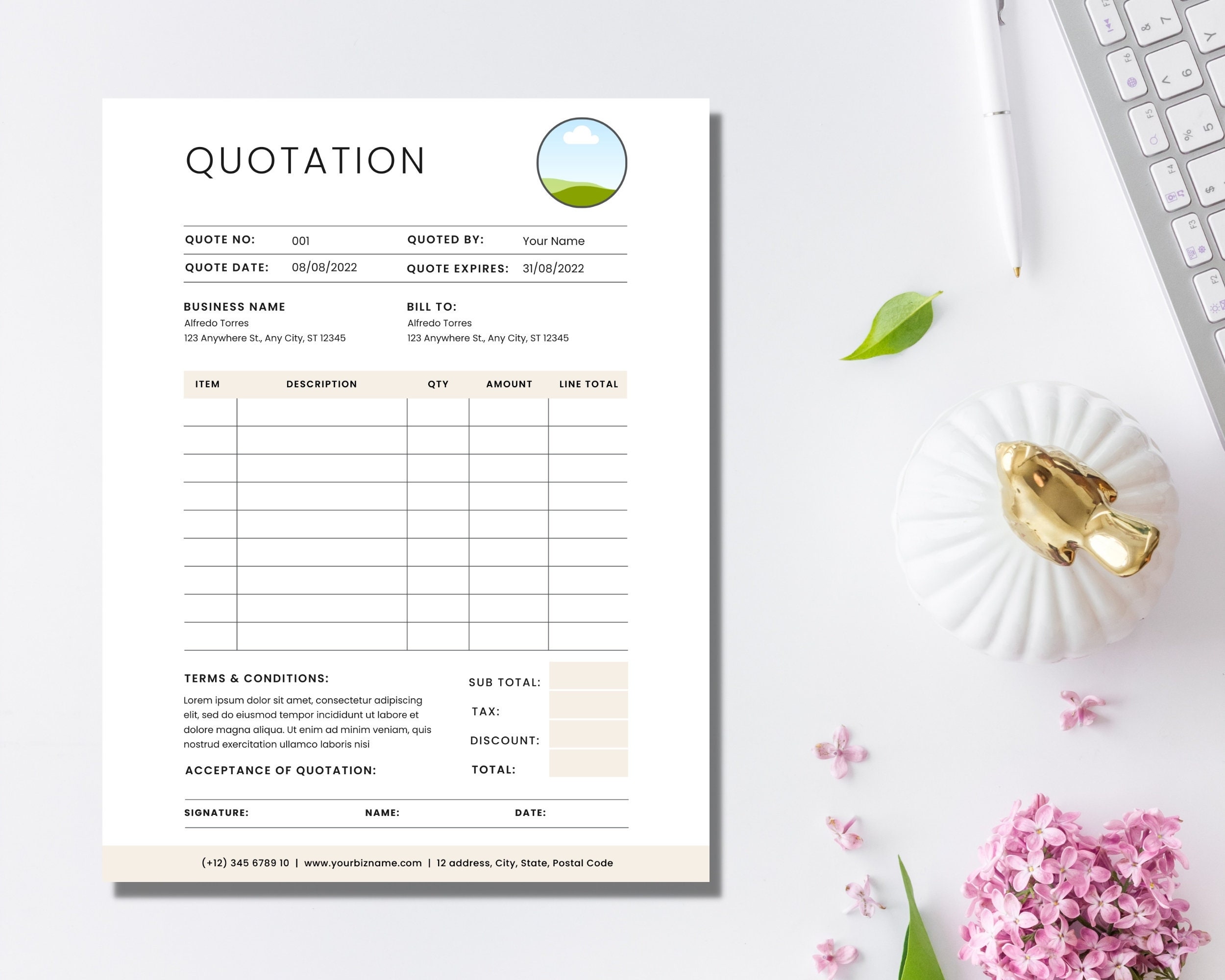 Quotation Template, Small Business Template Bundle, Modern Client Quote ...