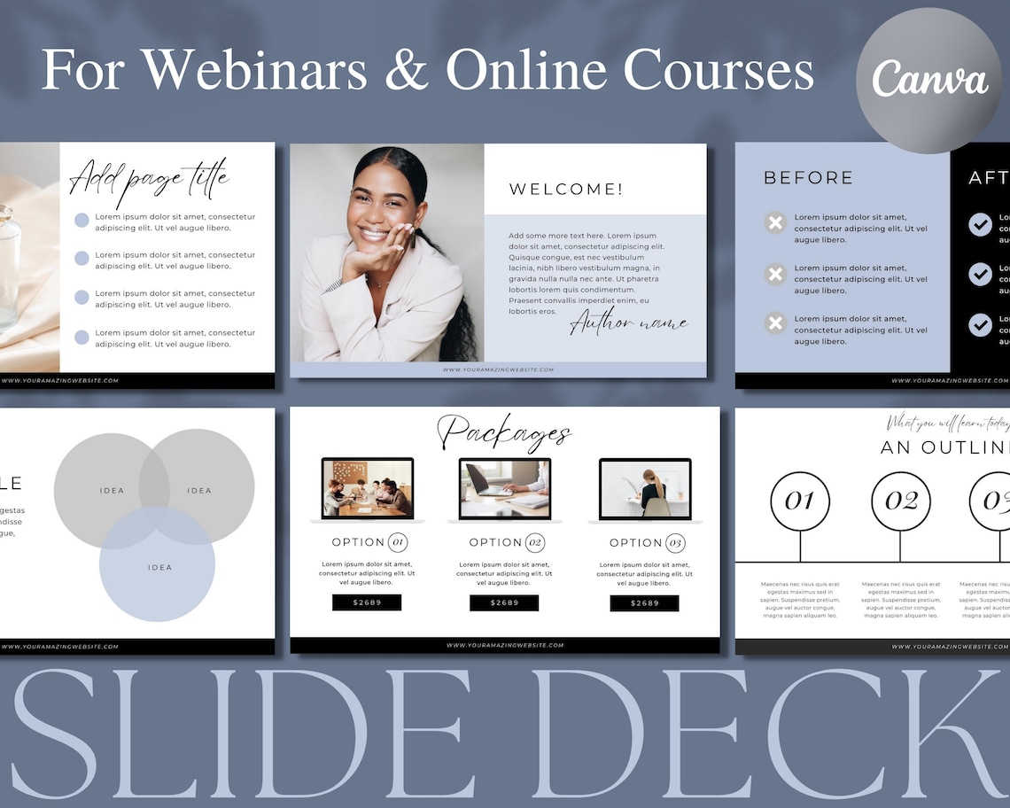 60 Slide Deck Presentation Canva Presentation Template - Etsy
