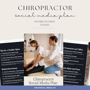 Chiropractor Social Media Plan, Canva Template for Chiropractor Marketing, Instagram and Facebook Posts for Chiropractors, Ready-to-Post