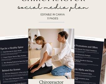 Chiropractor Social Media Plan, Canva Template for Chiropractor Marketing, Instagram and Facebook Posts for Chiropractors, Ready-to-Post