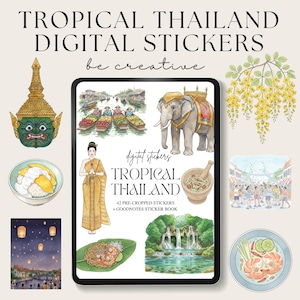 Thailand Themed Digital Stickers with Goodnotes Book