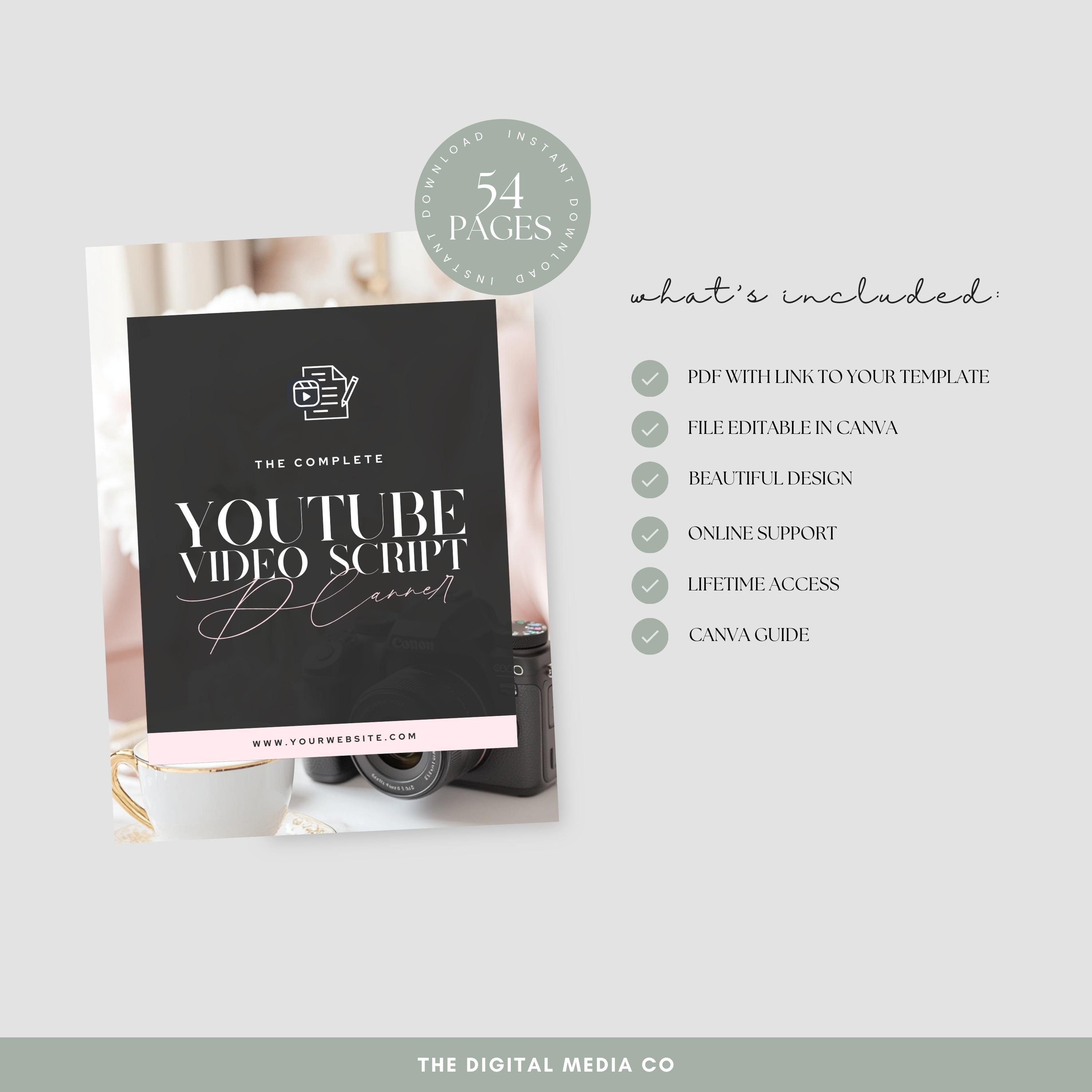 Youtube Script Planner | Canva Template for Content Creators | Video ...