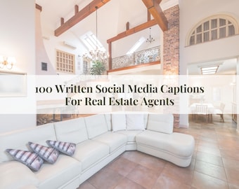 Written Social Media Captions and Prompts for Real Estate Agents, Realtor Social Media For Instagram and Facebook, Real Estate Marketing