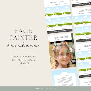 Face Painter Brochure, Professional Face Painting Business Document, Price List, Salon Flyer, Creative Template, Instant Download, Editable