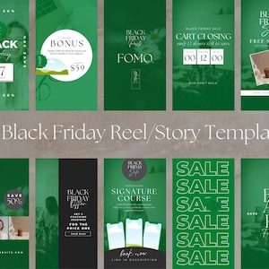 Black Friday Canva Templates, Black Friday Reel and Story Canva Templates, Black Friday Canva, Black Friday Instagram, Cyber Monday Promo