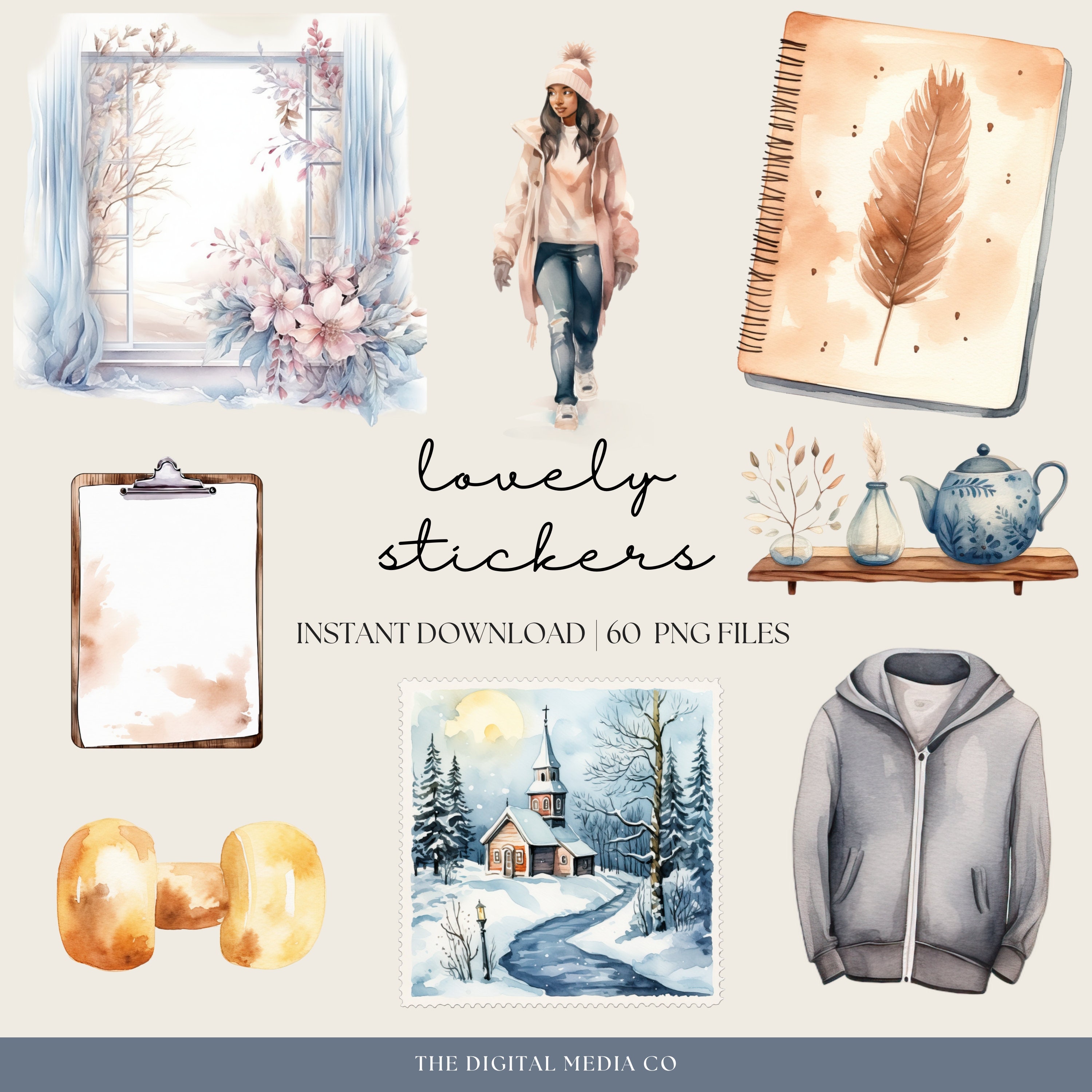 January Digital Stickers, Goodnotes Stickers, Online Planner Pngs ...