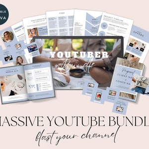 YouTube Branding Kit, Youtube bundle, Editable Youtube Canva Bundle, Youtube Thumbnail Canva Template, Youtube Marketing, Youtube Template