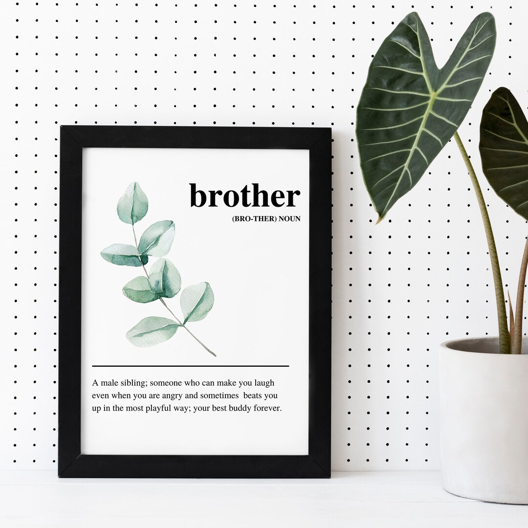 Brother Noun Print Framed Print Brother Print Definition Etsy UK