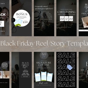 Black Friday Canva Templates, Black Friday Reel and Story Canva Templates, Black Friday Canva, Black Friday Instagram, Cyber Monday Posts