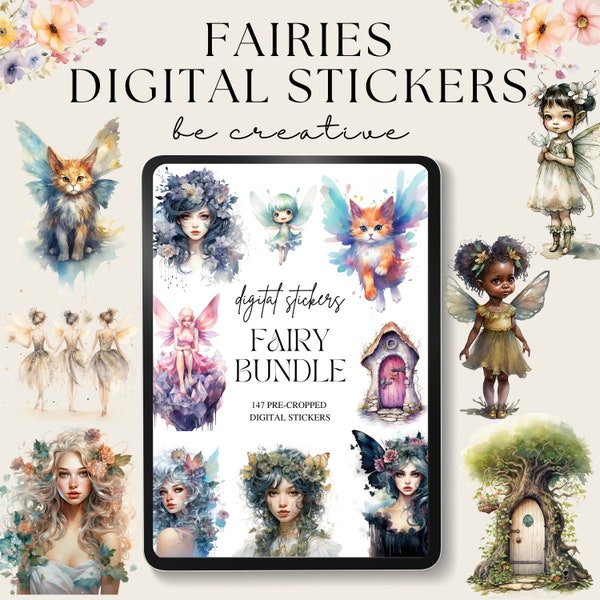 Fairy Digital Planner Stickers | Digital Sticker Book | Goodnotes Stickers | Tooth Fairy Stickers | Goodnotes Planner | Ipad Fairies