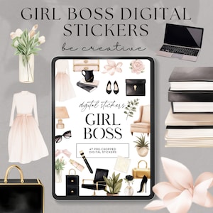 Digital Planner Stickers | Digital Sticker Book | Goodnotes Stickers | Girl Boss Stickers | Goodnotes Planner | Ipad Stickers | Png Stickers