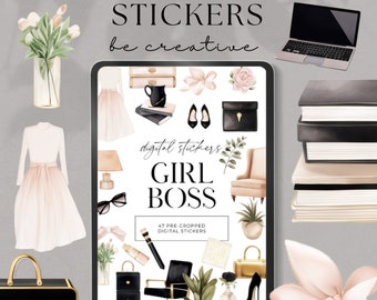 Digital Planner Stickers | Digital Sticker Book | Goodnotes Stickers | Girl Boss Stickers | Goodnotes Planner | Ipad Stickers | Png Stickers