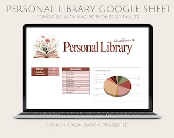 Feuille Google livresque, modèle pour les amoureux des livres, outil de suivi de lecture, bibliothèque numérique personnelle, cadeau pour les amateurs de lecture, feuille de calcul, journal de lecture d'ebook