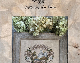 Slott vid floden. Ett reproduktionsprov i pdf-format. Korsstygnsmönster.