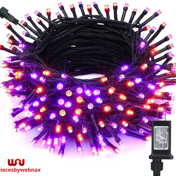 Purple And Orange 82ft Halloween String Lights with 8 Modes, Timer, Outdoor Lights for Halloween, Garden, Party etc