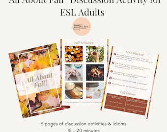 Tutto sull'attività di discussione autunnale per adulti ESL - 15-20 minuti - Attività di riscaldamento - Aggiungi a qualsiasi lezione