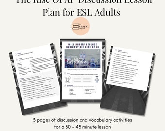 ESL Digital Lesson "Will Robots Replace Human Workers?" Discussion for ESL adults - 30-45 Minute Lesson, Discussion and Vocabulary Practice